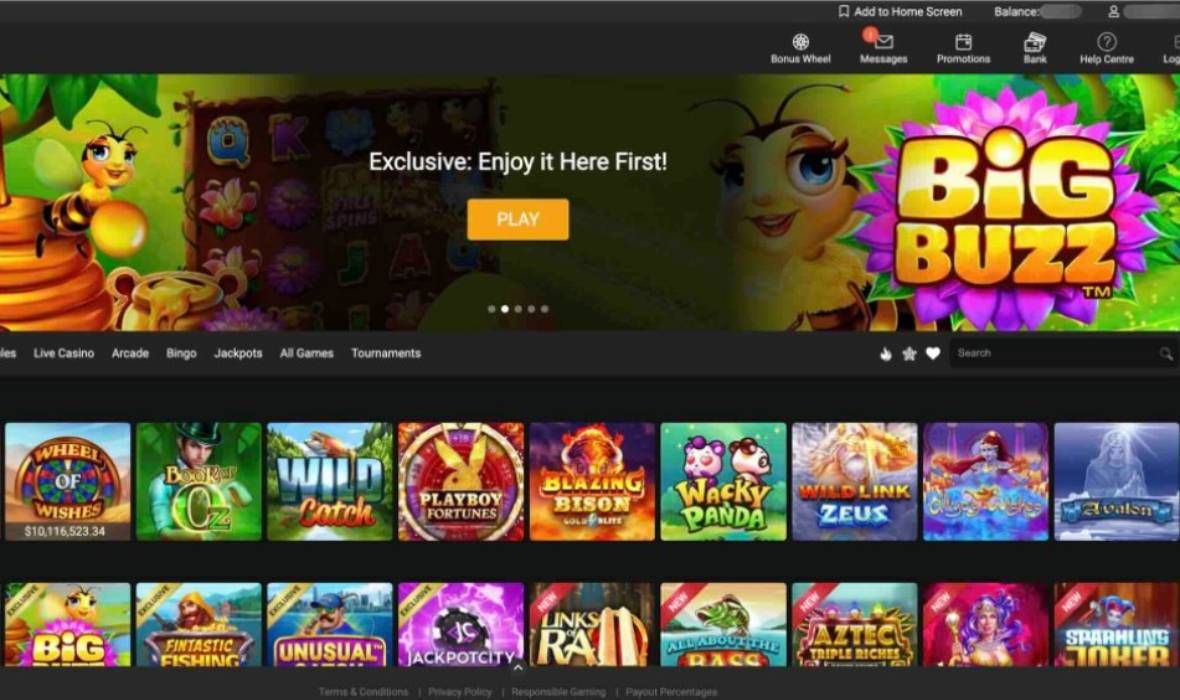 Main Page of Jackpot City Casino Site